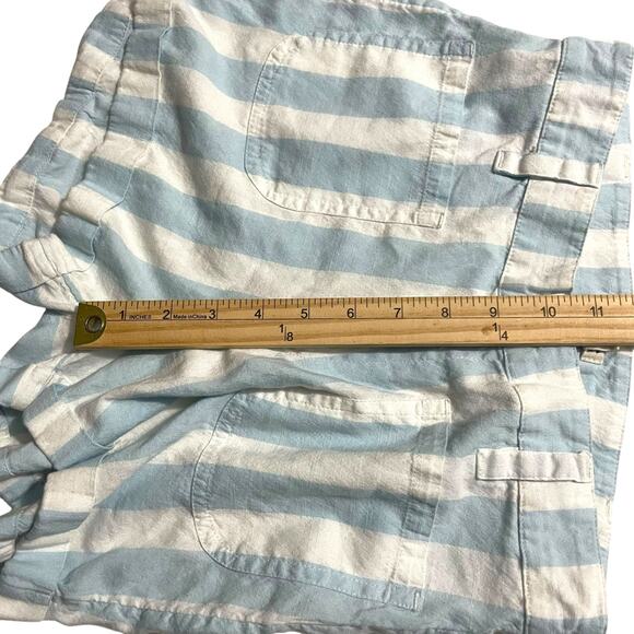 Billabong Womens Shorts Size 26 Striped Blue White Exposed Button Fly High Rise - Picture 8 of 10